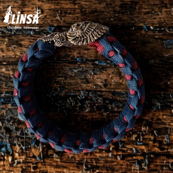 Kral Kobra Örgü Ölü Kabile Şefi Tokalı Paracord Bileklik - Görsel 2