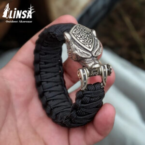 Kral Kobra Örgü Leopar Tokalı Paracord Bileklik