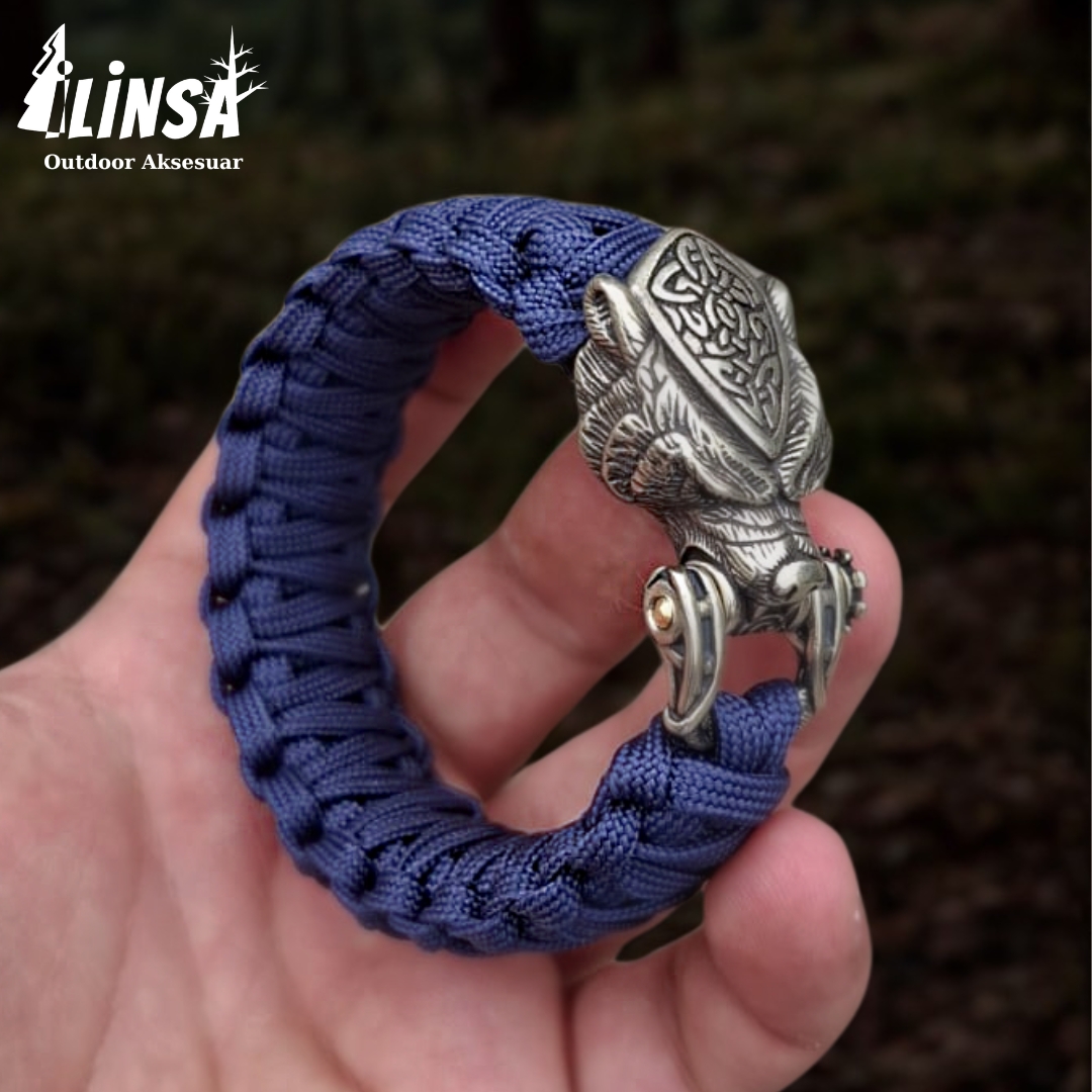 Leopar Bileklik Pirinç & Paracord Type III