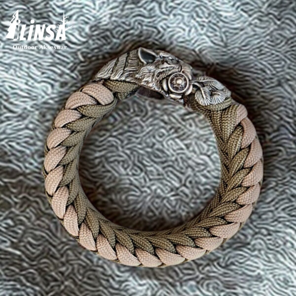 Kutsal Antlaşma Örgü Lider Kaplan Tokalı Paracord Bileklik - Görsel 2