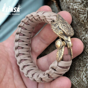 Kral Kobra Örgü Kartal Metal Tokalı Paracord Bileklik