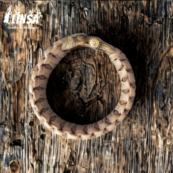 Kral Kobra Örgü Kartal Metal Tokalı Paracord Bileklik - Görsel 2