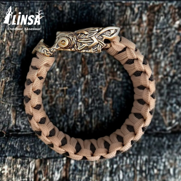 Kral Kobra Örgü Kurt Tokalı Paracord Bileklik - Görsel 2