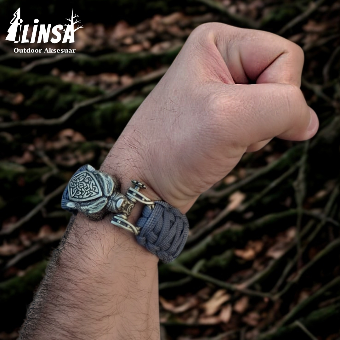 Leopar Bileklik Pirinç & Paracord Type III - Görsel 4