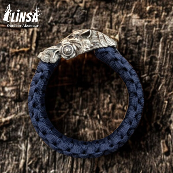 Kral Kobra Desen Kaplan Tokalı Paracord Bileklik - Görsel 6