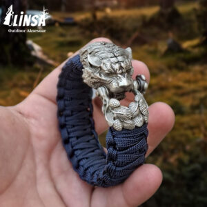 Kral Kobra Desen Kaplan Tokalı Paracord Bileklik