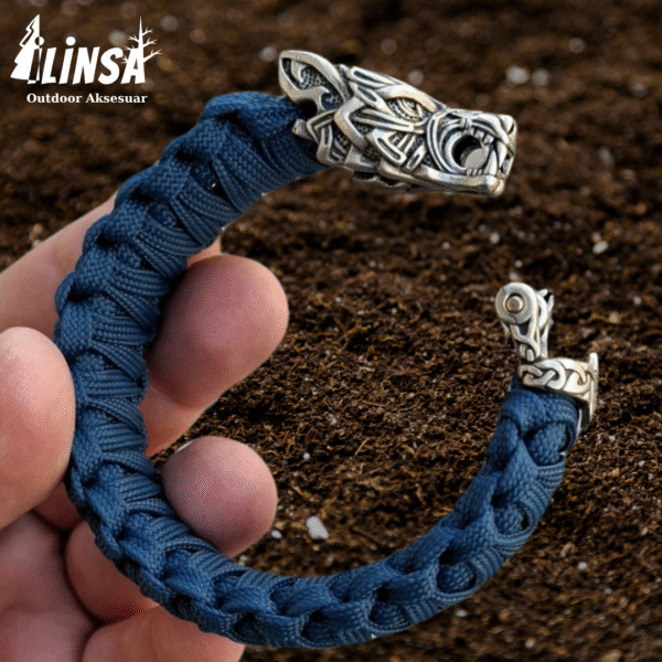Kral Kobra Örgü Kurt Tokalı Paracord Bileklik V2 - Görsel 2
