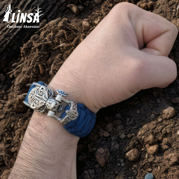 Kral Kobra Örgü Kurt Tokalı Paracord Bileklik V2 - Görsel 5