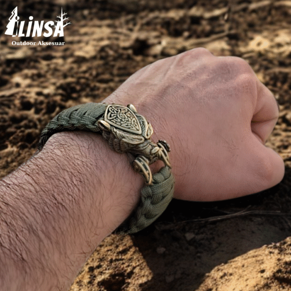 Kral Kobra Örgü Leopar Tokalı Paracord Bileklik V6 - Görsel 4
