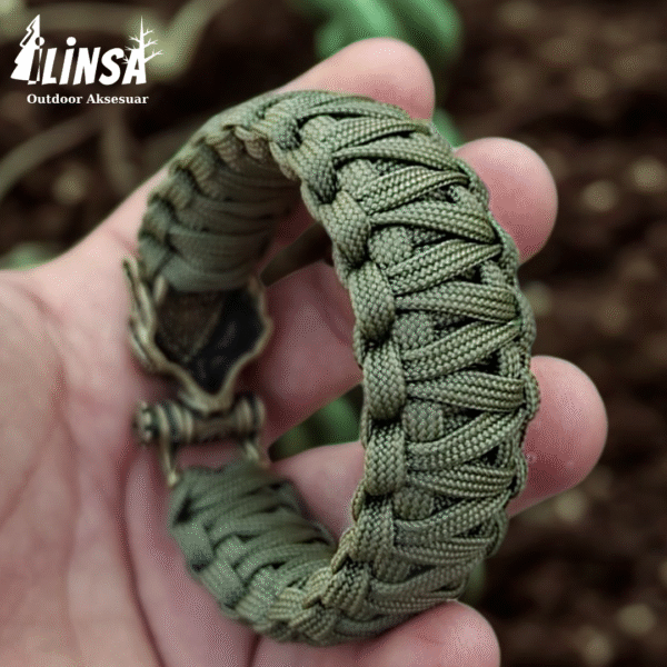 Kral Kobra Örgü Leopar Tokalı Paracord Bileklik V6 - Görsel 5
