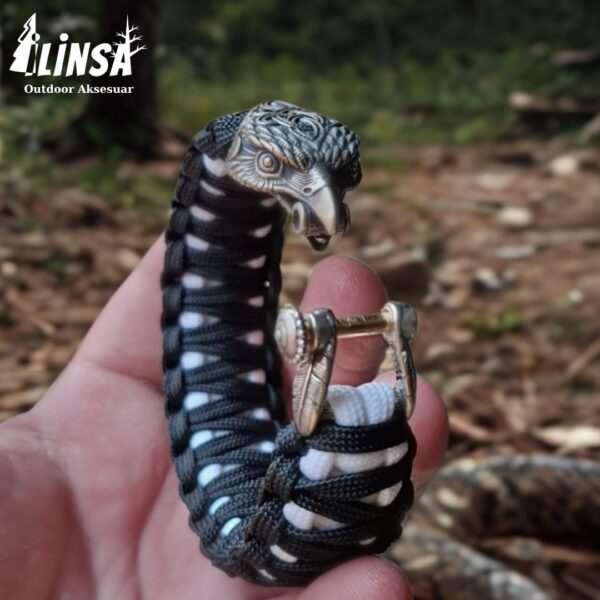 Kral Kobra Örgü Kartal Tokalı Paracord Bileklik V2 - Görsel 3