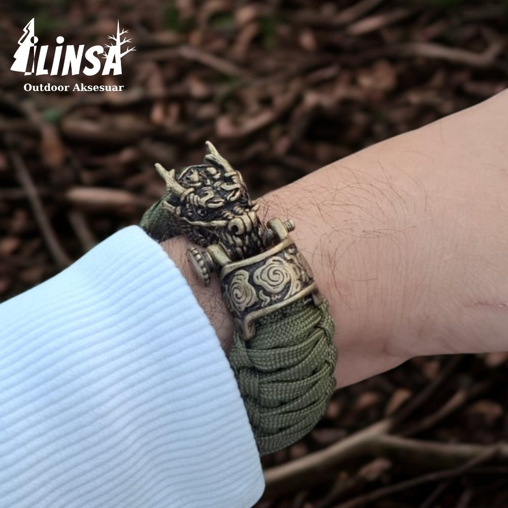 Ejderha Bileklik Pirinç & Paracord Type III - Görsel 7