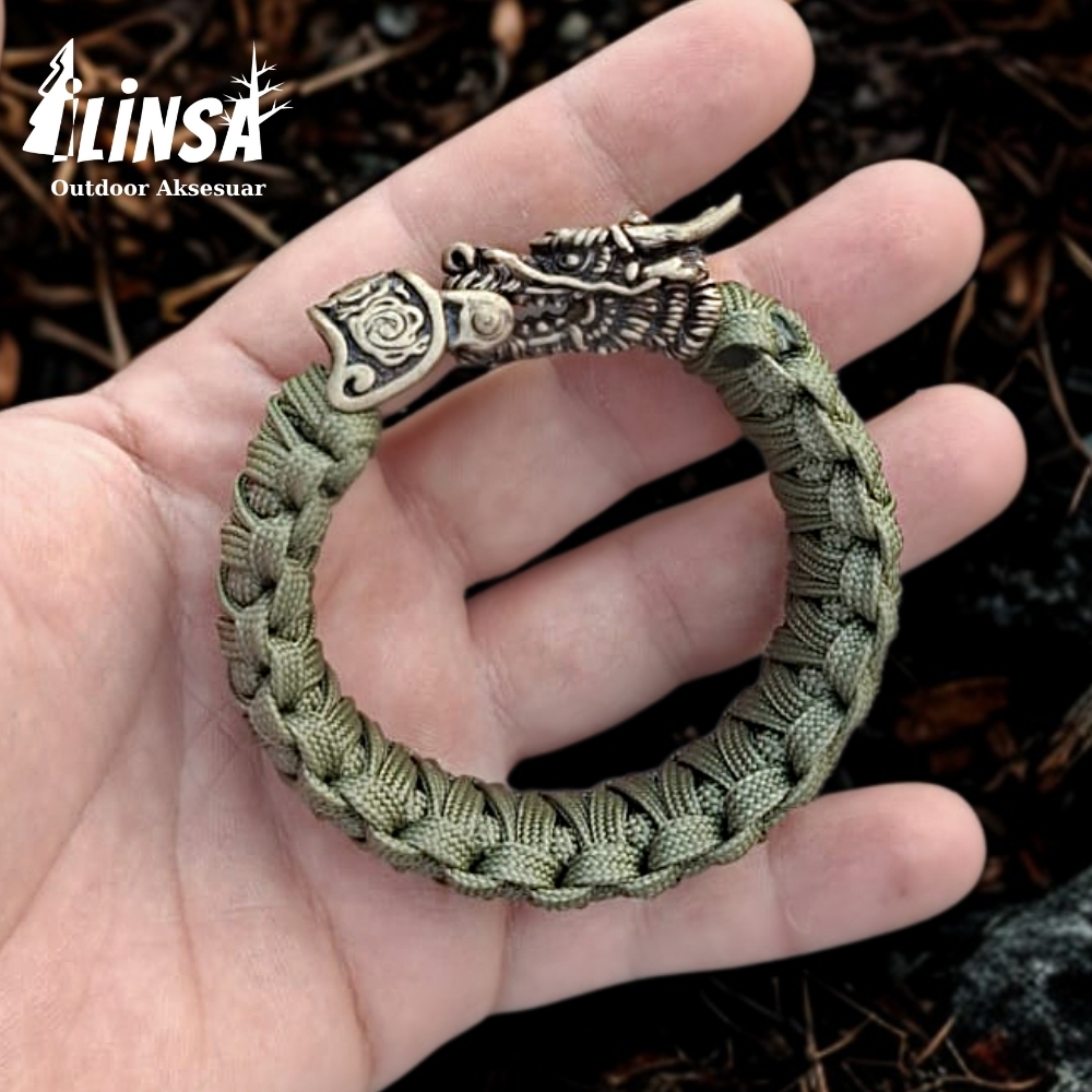 Ejderha Bileklik Pirinç & Paracord Type III - Görsel 2