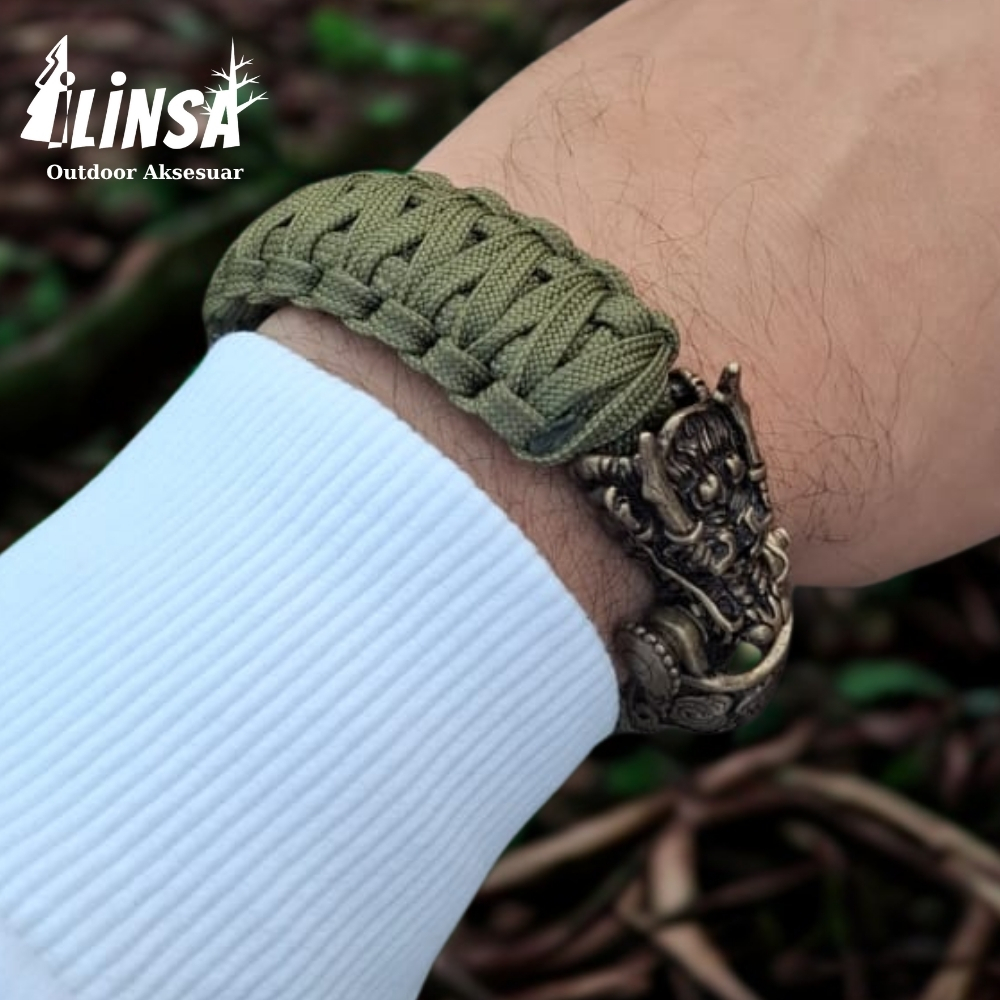 Ejderha Bileklik Pirinç & Paracord Type III - Görsel 6