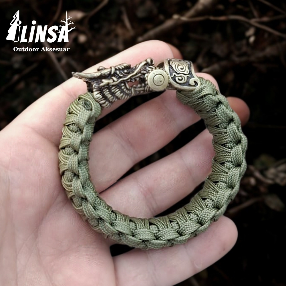 Ejderha Bileklik Pirinç & Paracord Type III - Görsel 4