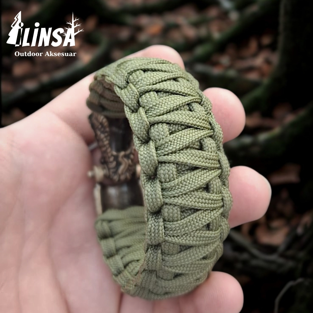 Ejderha Bileklik Pirinç & Paracord Type III - Görsel 3