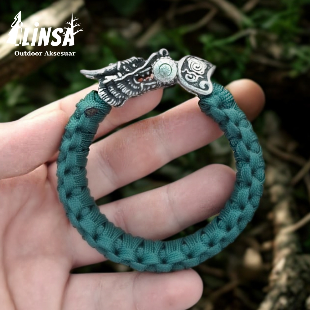 Ejderha Bileklik Pirinç & Paracord Type III - Görsel 3