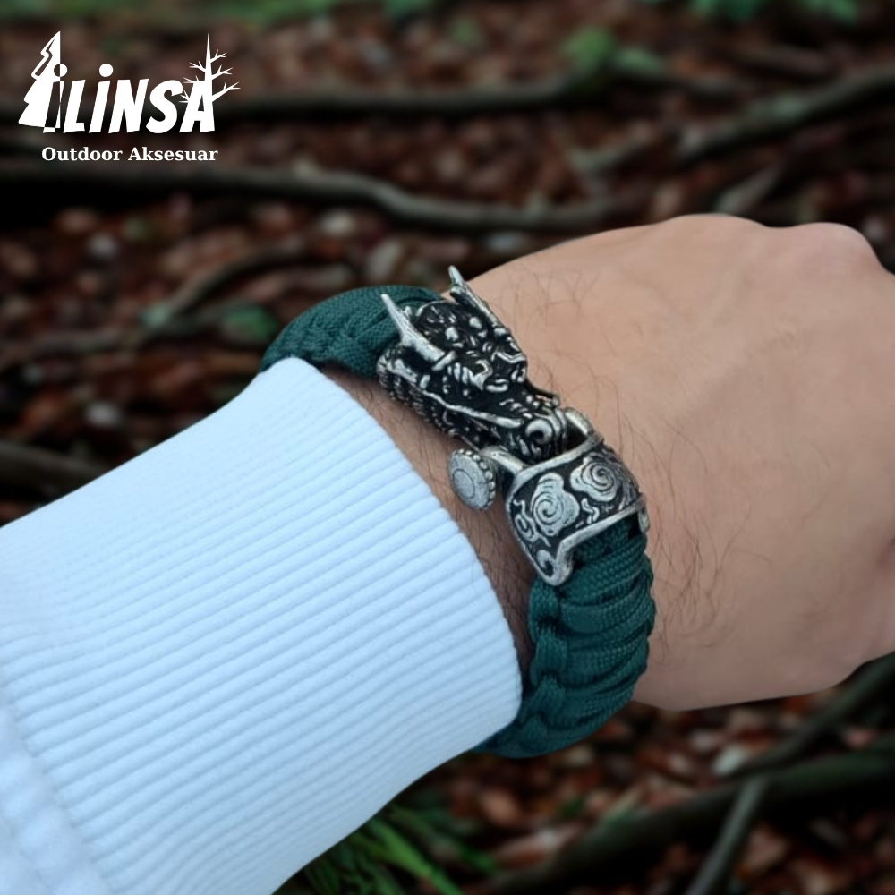 Ejderha Bileklik Pirinç & Paracord Type III - Görsel 4